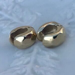 Vintage Chunky 14K Gold Huggie Earrings
